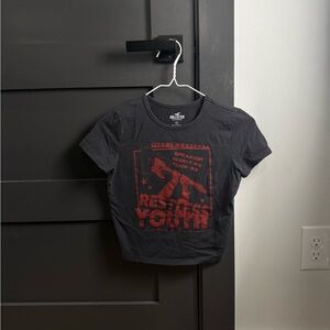 Hollister Black Restless Youth Graphic Tee Size Small